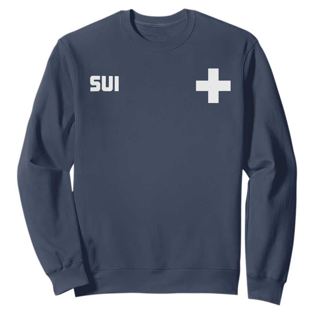 Switzerland Sweatshirt Retro Swiss Flag TS10 Navy Print Your Wear