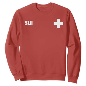 Switzerland Sweatshirt Retro Swiss Flag TS10 Red Print Your Wear