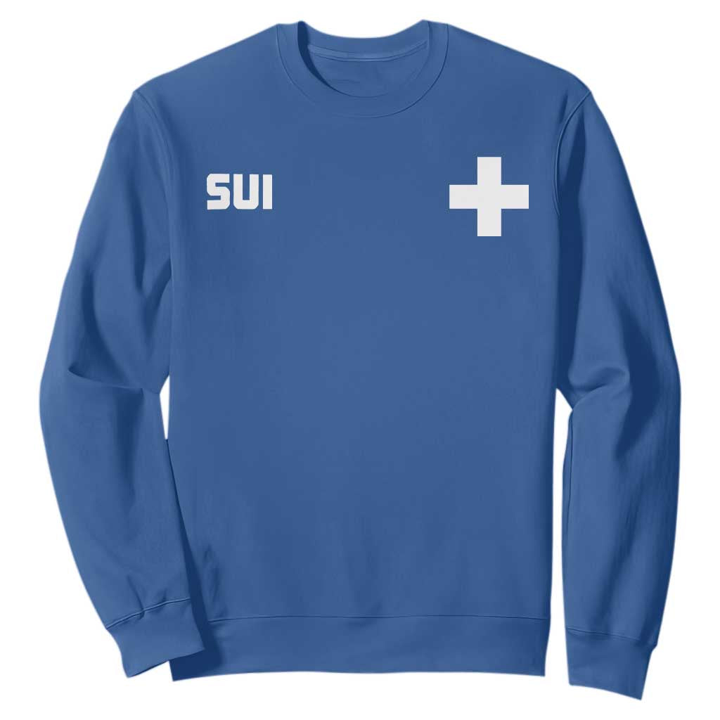 Switzerland Sweatshirt Retro Swiss Flag TS10 Royal Blue Print Your Wear