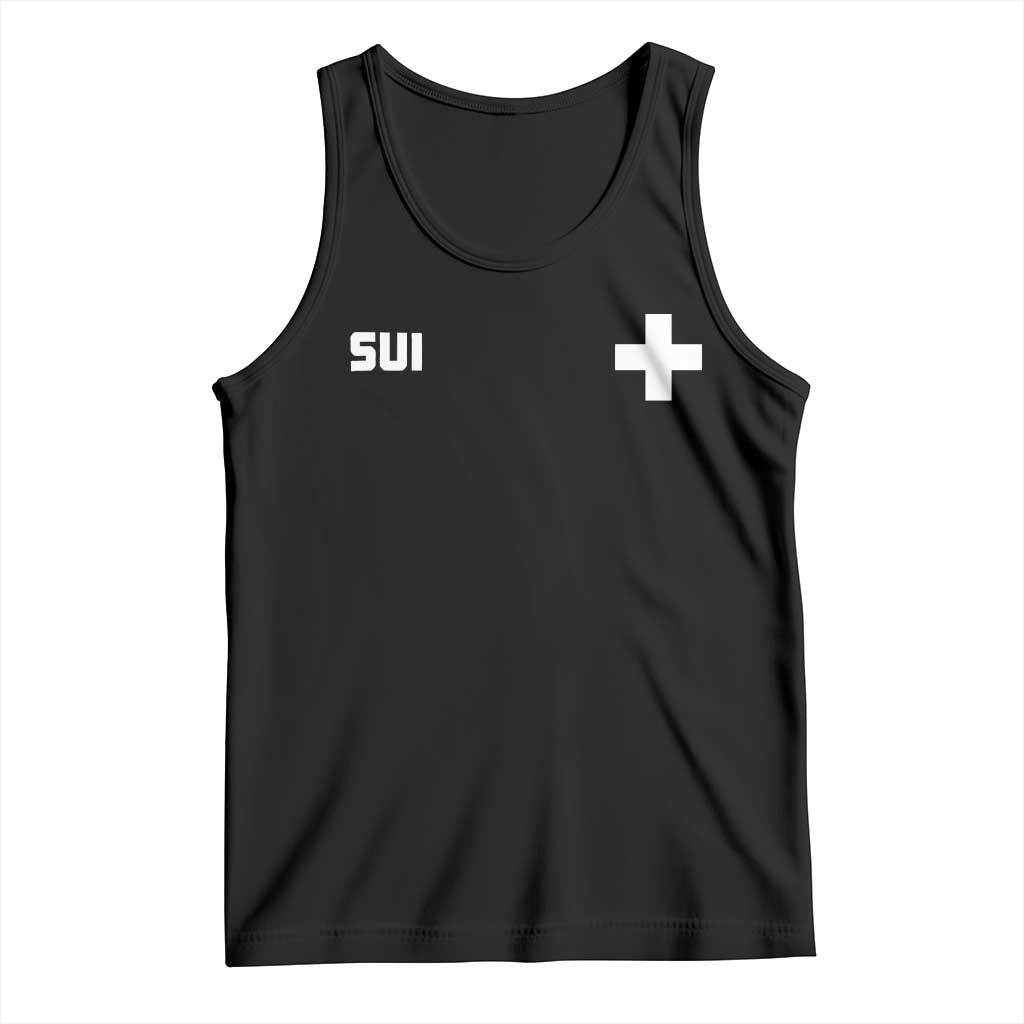 Switzerland Tank Top Retro Swiss Flag TS10 Black Print Your Wear