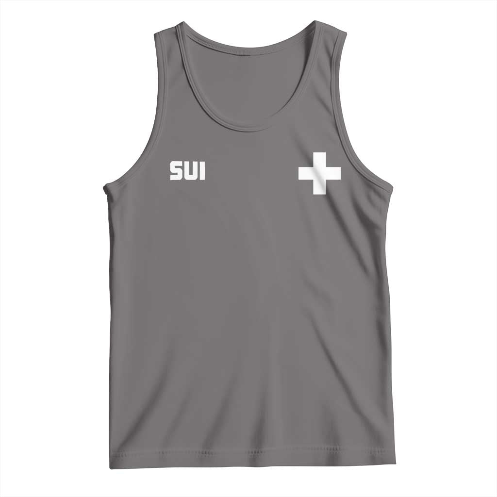 Switzerland Tank Top Retro Swiss Flag TS10 Deep Heather Print Your Wear