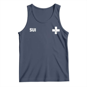 Switzerland Tank Top Retro Swiss Flag TS10 Navy Print Your Wear