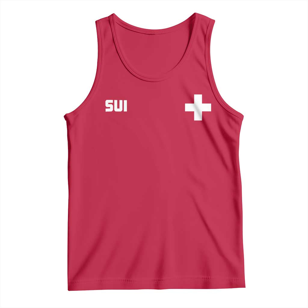 Switzerland Tank Top Retro Swiss Flag TS10 Red Print Your Wear