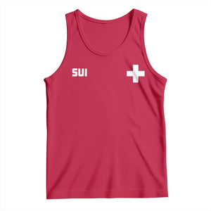 Switzerland Tank Top Retro Swiss Flag TS10 Red Print Your Wear