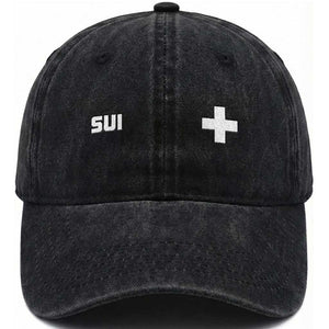 Switzerland Washed Cotton Baseball Cap Retro Swiss Flag TS10 Print Your Wear