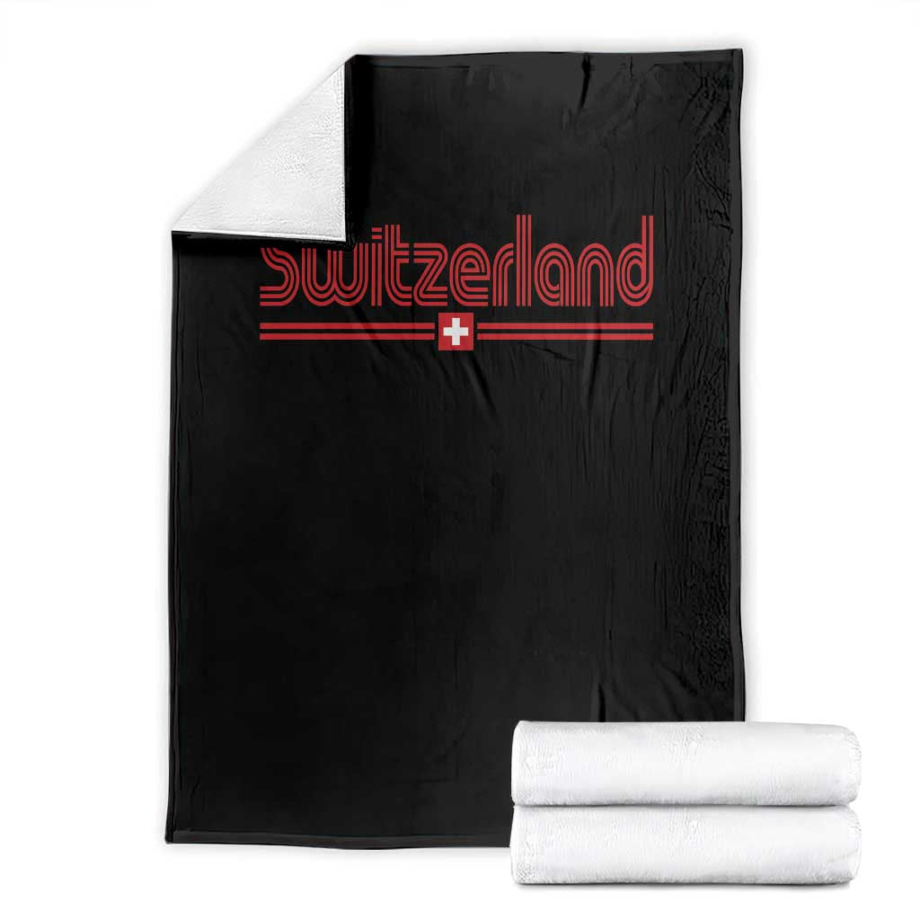 Switzerland Fan Retro Vintage Flag Throw Blanket TS10 Black Print Your Wear