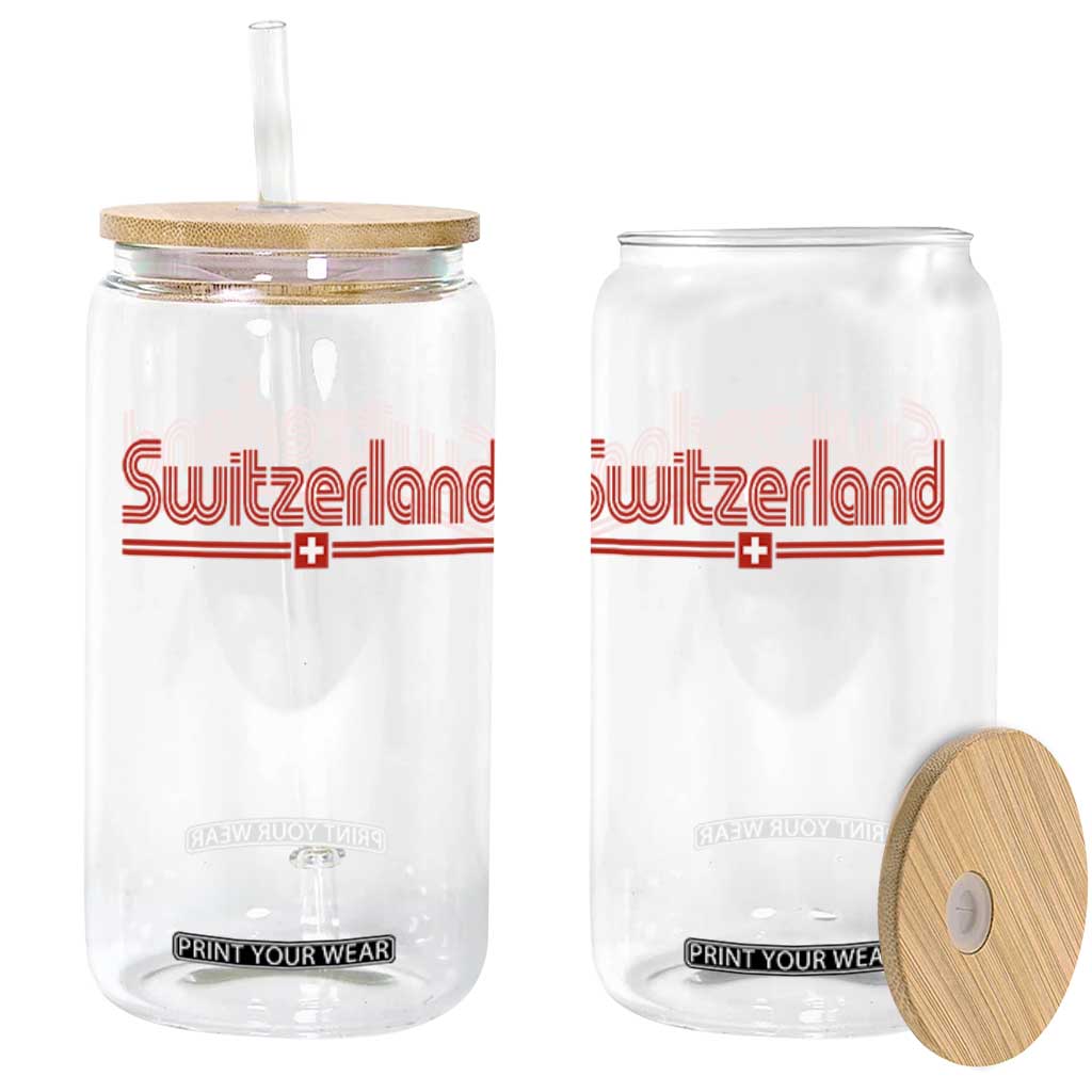 Switzerland Fan Retro Vintage Flag Glass Can TS10 Print Your Wear