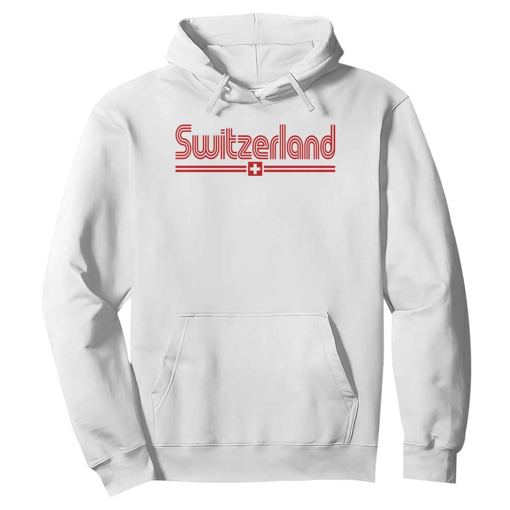 Switzerland Fan Retro Vintage Flag Hoodie TS10 White Print Your Wear
