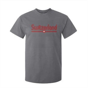 Switzerland Fan Retro Vintage Flag T Shirt For Kid TS10 Charcoal Print Your Wear