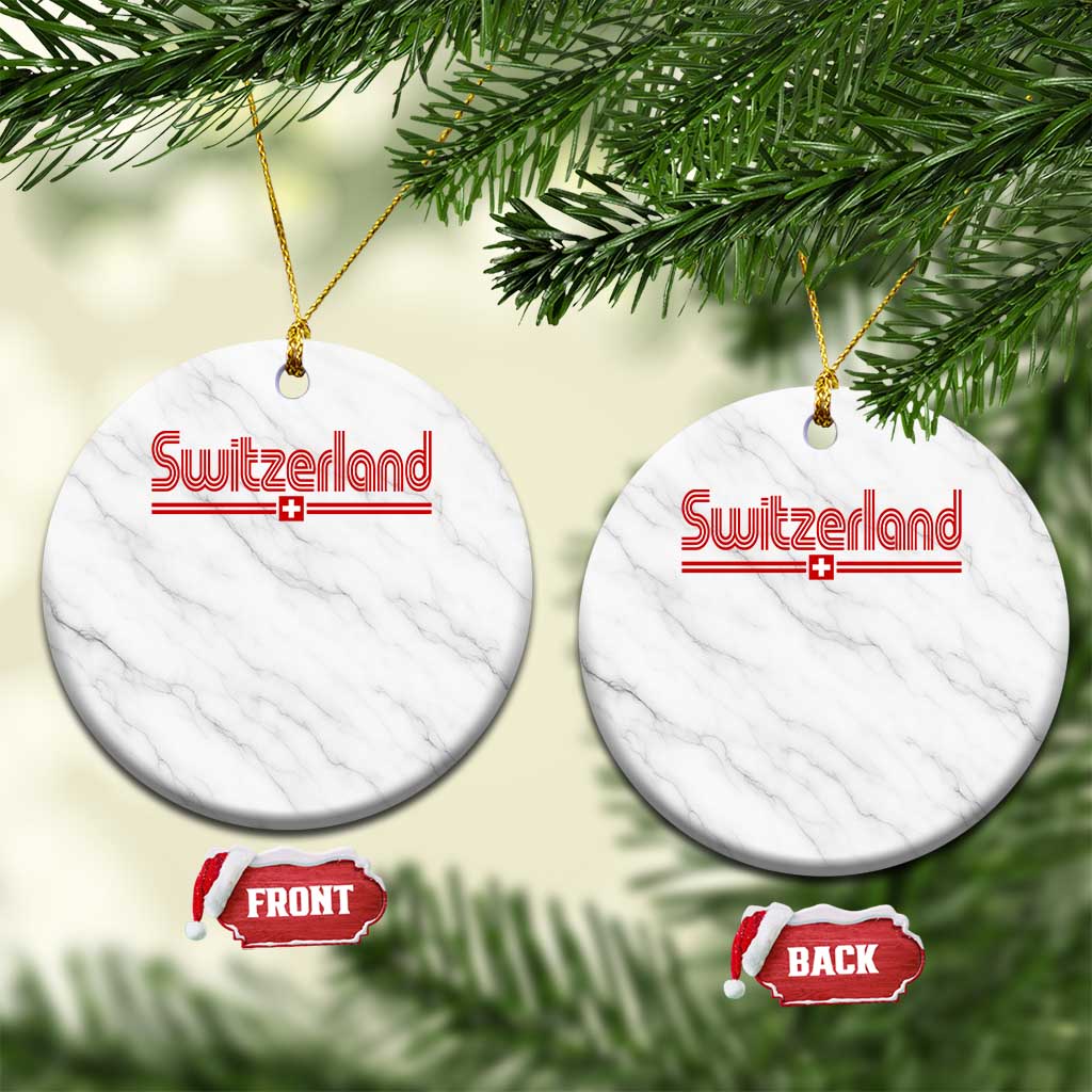 Switzerland Fan Retro Vintage Flag Ceramic Ornament TS10 1pc White Marble Print Your Wear