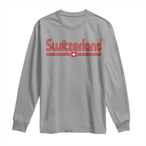 Switzerland Fan Retro Vintage Flag Long Sleeve Shirt TS10 Sport Gray Print Your Wear