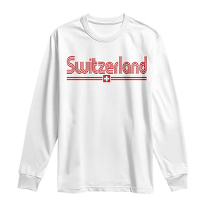 Switzerland Fan Retro Vintage Flag Long Sleeve Shirt TS10 White Print Your Wear