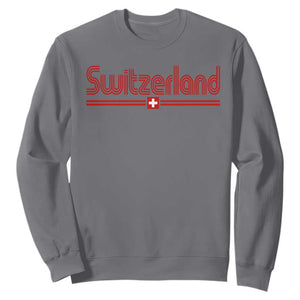 Switzerland Fan Retro Vintage Flag Sweatshirt TS10 Charcoal Print Your Wear