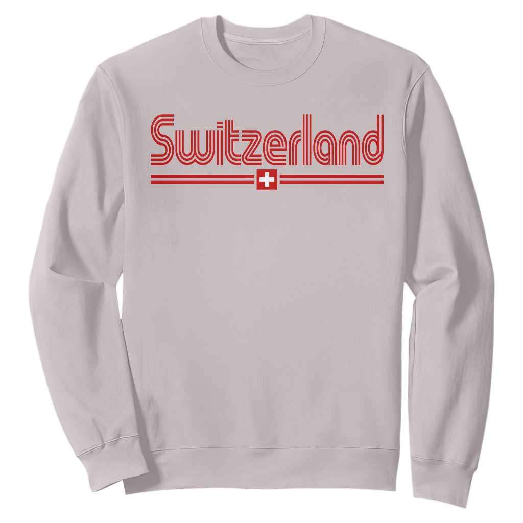 Switzerland Fan Retro Vintage Flag Sweatshirt TS10 Ice Gray Print Your Wear