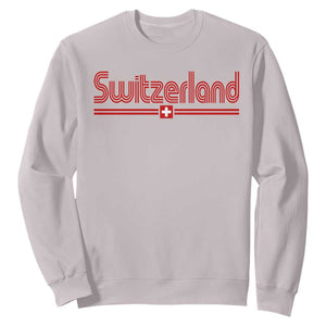 Switzerland Fan Retro Vintage Flag Sweatshirt TS10 Ice Gray Print Your Wear