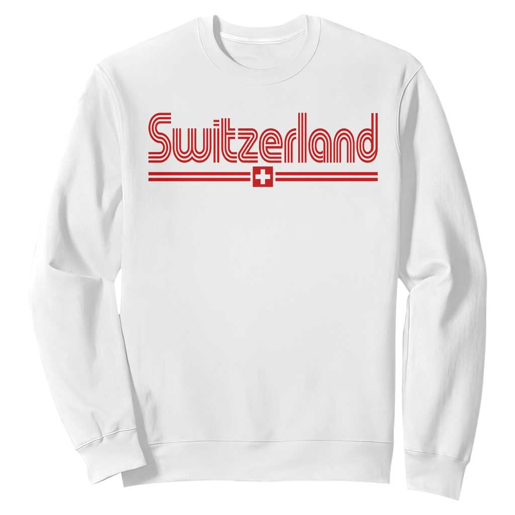 Switzerland Fan Retro Vintage Flag Sweatshirt TS10 White Print Your Wear
