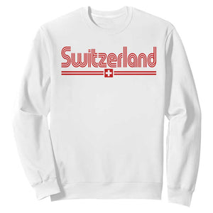 Switzerland Fan Retro Vintage Flag Sweatshirt TS10 White Print Your Wear