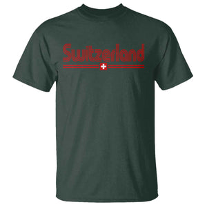 Switzerland Fan Retro Vintage Flag T Shirt TS10 Dark Forest Green Print Your Wear