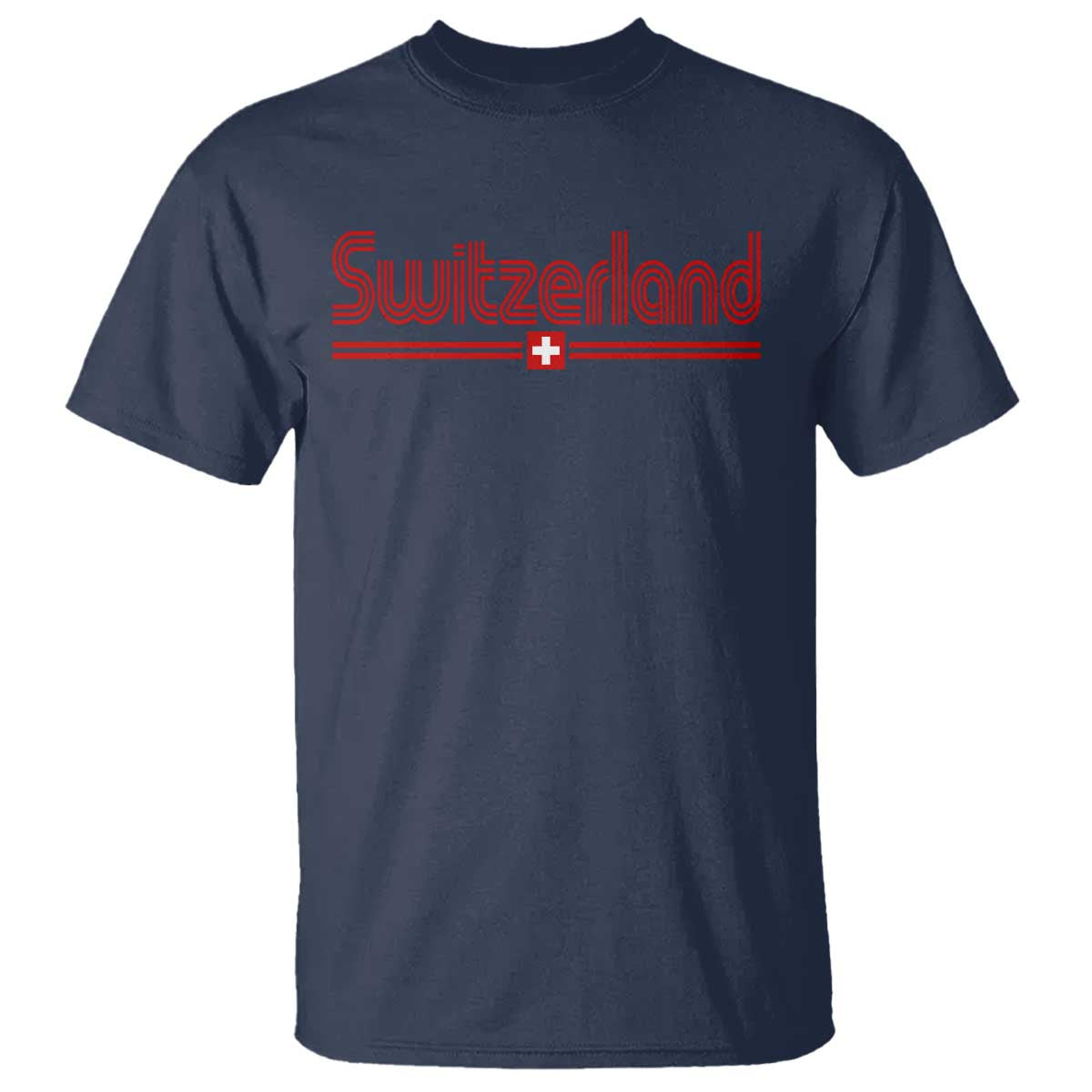 Switzerland Fan Retro Vintage Flag T Shirt TS10 Navy Print Your Wear