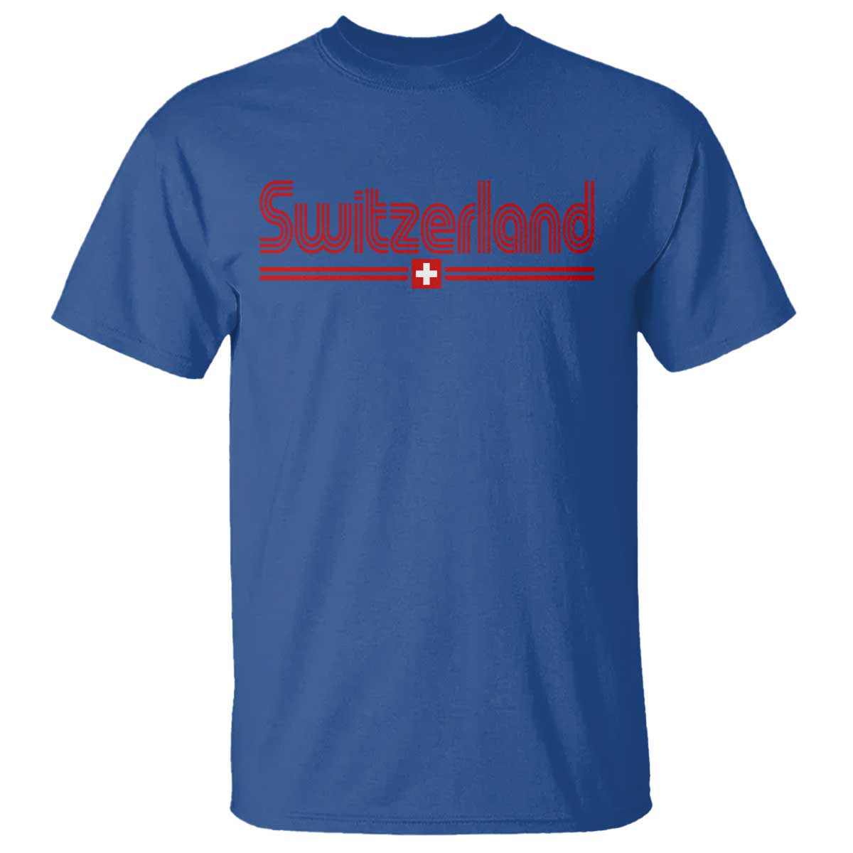 Switzerland Fan Retro Vintage Flag T Shirt TS10 Royal Blue Print Your Wear