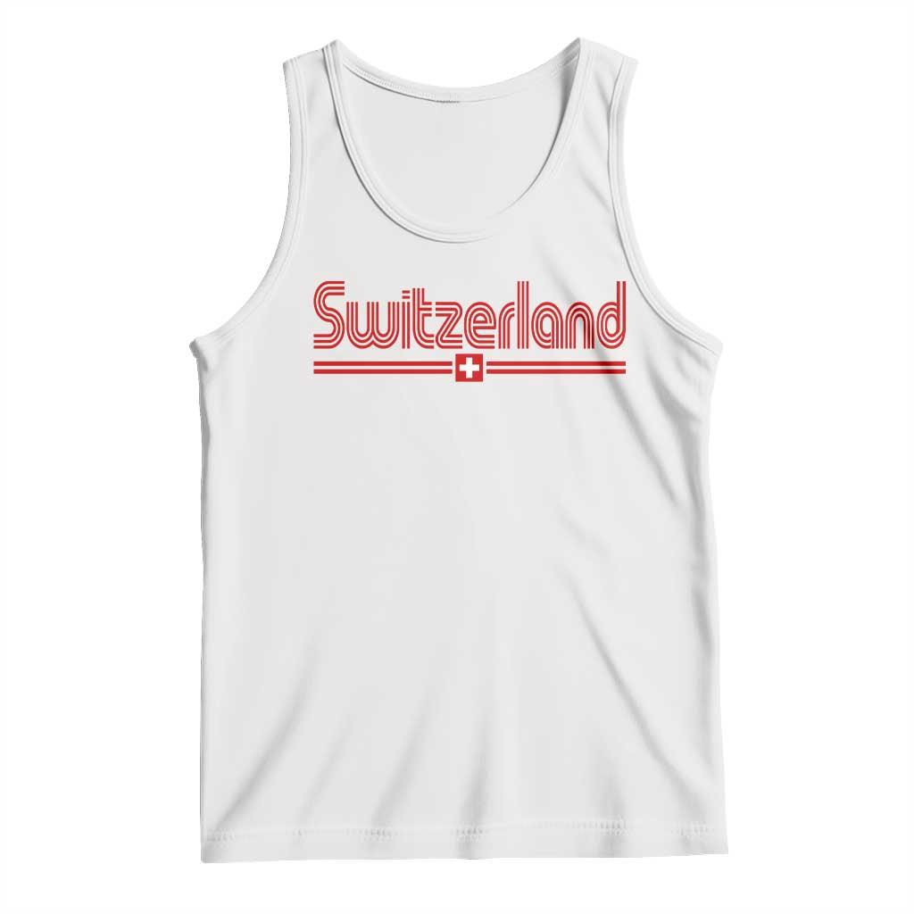Switzerland Fan Retro Vintage Flag Tank Top TS10 White Print Your Wear