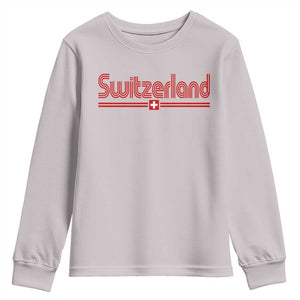 Switzerland Fan Retro Vintage Flag Youth Sweatshirt TS10 Ice Gray Print Your Wear