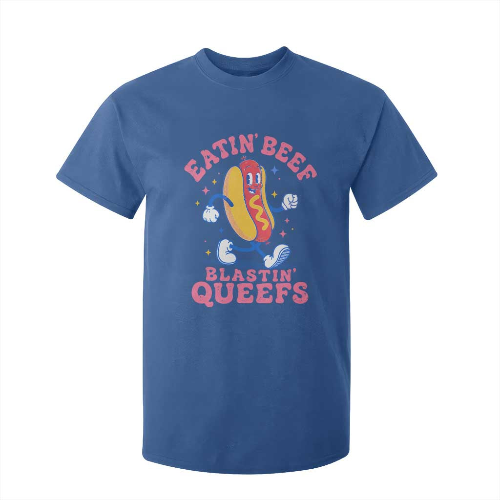Hotdog Eatin Beef Blastin Queefs Inappropriate T Shirt For Kid Funny Cringe Offensive Humor TS10 Royal Blue Print Your Wear