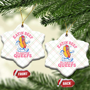 Hotdog Eatin Beef Blastin Queefs Inappropriate Ceramic Ornament Funny Cringe Offensive Humor TS10 Print Your Wear