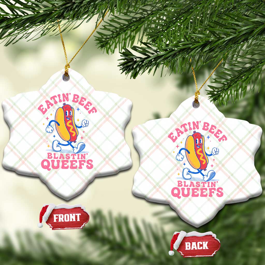 Hotdog Eatin Beef Blastin Queefs Inappropriate Ceramic Ornament Funny Cringe Offensive Humor TS10 Print Your Wear