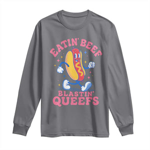 Hotdog Eatin Beef Blastin Queefs Inappropriate Long Sleeve Shirt Funny Cringe Offensive Humor TS10 Charcoal Print Your Wear