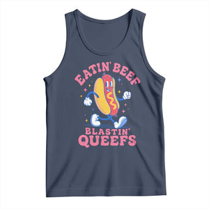 Hotdog Eatin Beef Blastin Queefs Inappropriate Tank Top Funny Cringe Offensive Humor TS10 Navy Print Your Wear