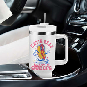 Hotdog Eatin Beef Blastin Queefs Inappropriate Tumbler With Handle Funny Cringe Offensive Humor TS10 Print Your Wear