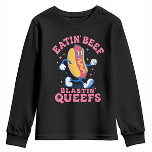 Hotdog Eatin Beef Blastin Queefs Inappropriate Youth Sweatshirt Funny Cringe Offensive Humor TS10 Black Print Your Wear