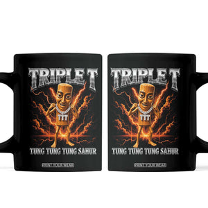 Triple T Tung Tung Tung Sahur Brainrot Meme Coffee Mug TS10 Black Print Your Wear