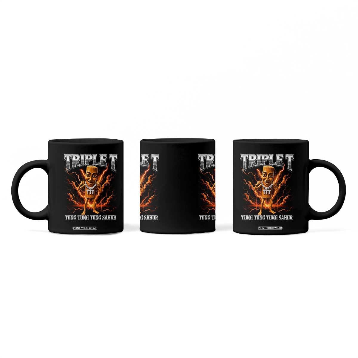 Triple T Tung Tung Tung Sahur Brainrot Meme Coffee Mug TS10 Print Your Wear