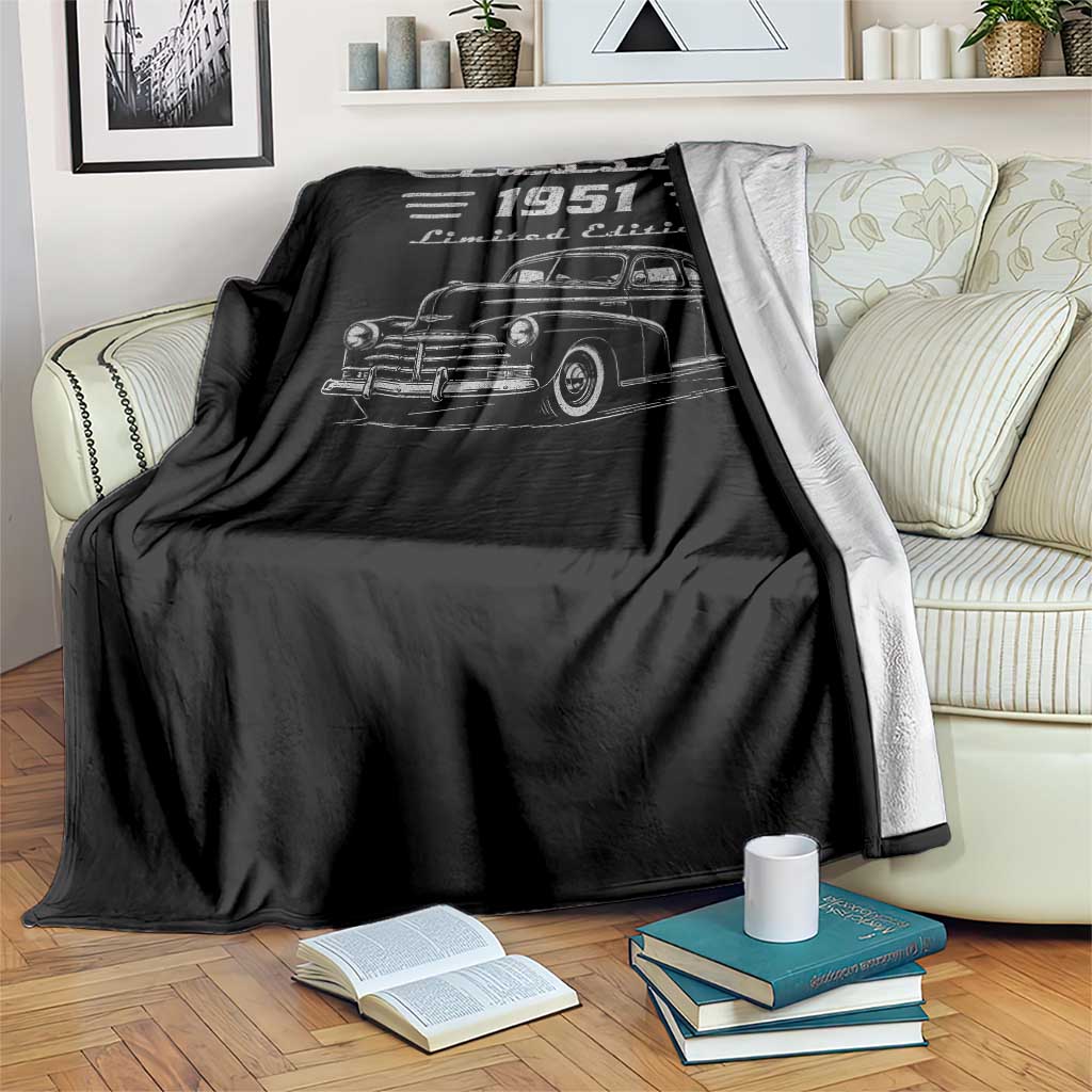 75th Birthday Throw Blanket Vintage Retro Car Classic 1951 75 Year Old Gift TS10 Print Your Wear