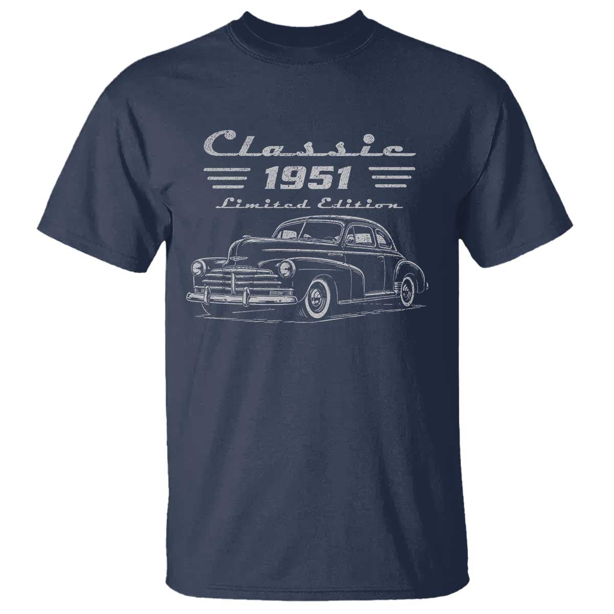 75th Birthday T Shirt Vintage Retro Car Classic 1951 75 Year Old Gift TS10 Navy Print Your Wear