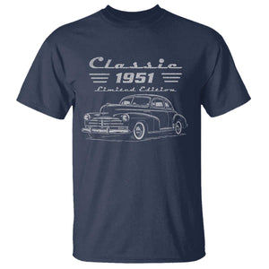 75th Birthday T Shirt Vintage Retro Car Classic 1951 75 Year Old Gift TS10 Navy Print Your Wear