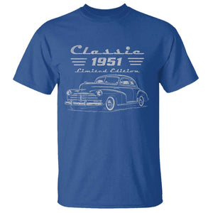 75th Birthday T Shirt Vintage Retro Car Classic 1951 75 Year Old Gift TS10 Royal Blue Print Your Wear