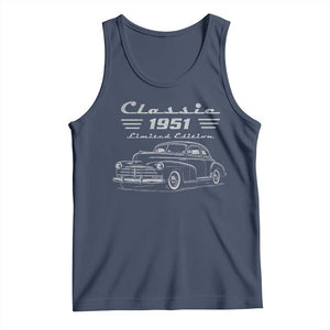 75th Birthday Tank Top Vintage Retro Car Classic 1951 75 Year Old Gift TS10 Navy Print Your Wear