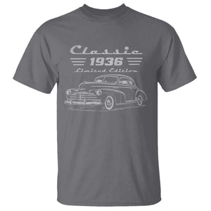 90th Birthday T Shirt Vintage Retro Car Classic 1936 90 Year Old Gift TS10 Charcoal Print Your Wear