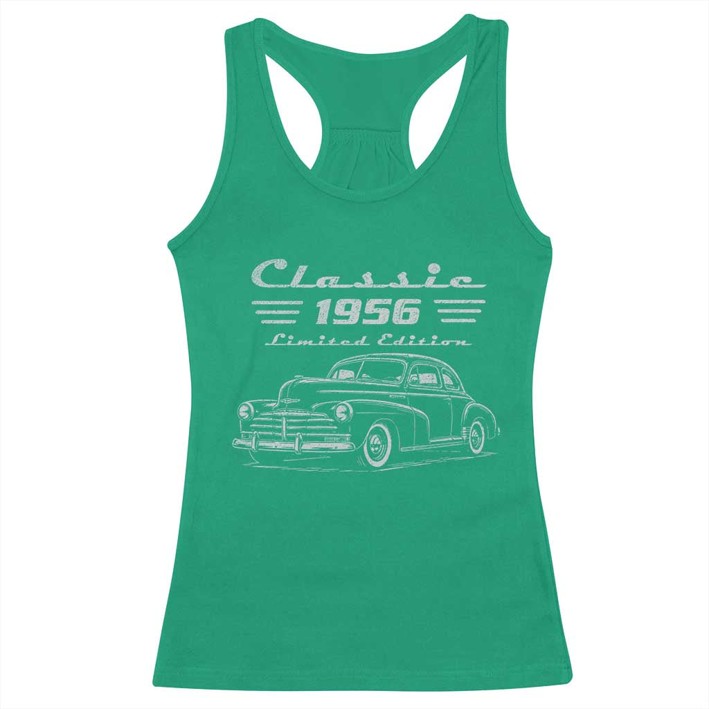 70th Birthday Racerback Tank Top Vintage Retro Car Classic 1956 70 Year Old Gift TS10 Irish Green Print Your Wear
