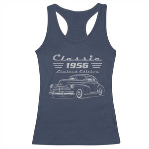 70th Birthday Racerback Tank Top Vintage Retro Car Classic 1956 70 Year Old Gift TS10 Navy Print Your Wear