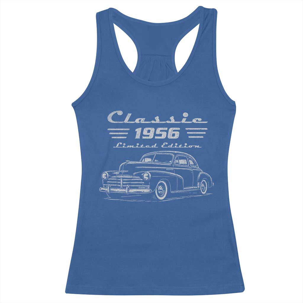 70th Birthday Racerback Tank Top Vintage Retro Car Classic 1956 70 Year Old Gift TS10 Royal Blue Print Your Wear
