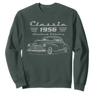 70th Birthday Sweatshirt Vintage Retro Car Classic 1956 70 Year Old Gift TS10 Dark Forest Green Print Your Wear