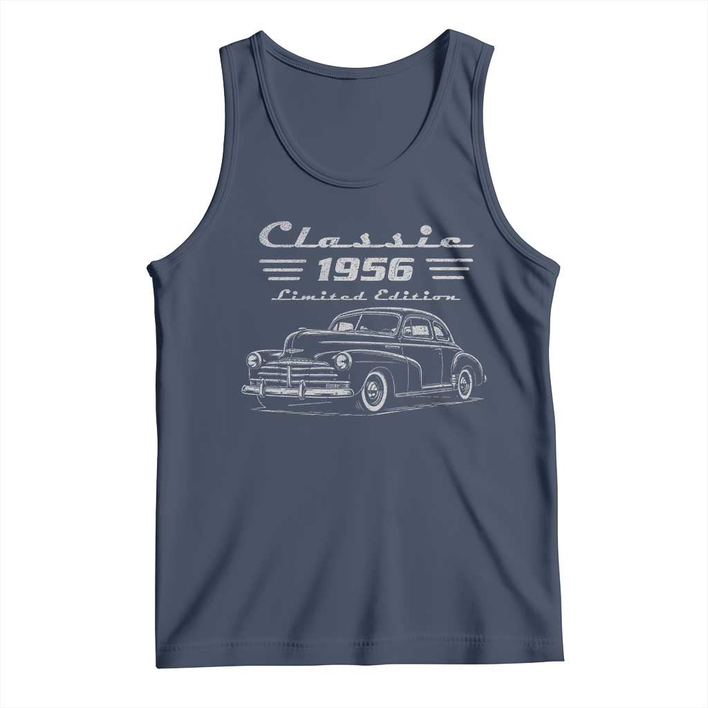 70th Birthday Tank Top Vintage Retro Car Classic 1956 70 Year Old Gift TS10 Navy Print Your Wear