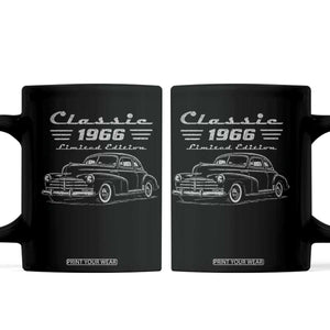 60th Birthday Coffee Mug Vintage Retro Car Classic 1966 60 Year Old Gift TS10 Black Print Your Wear