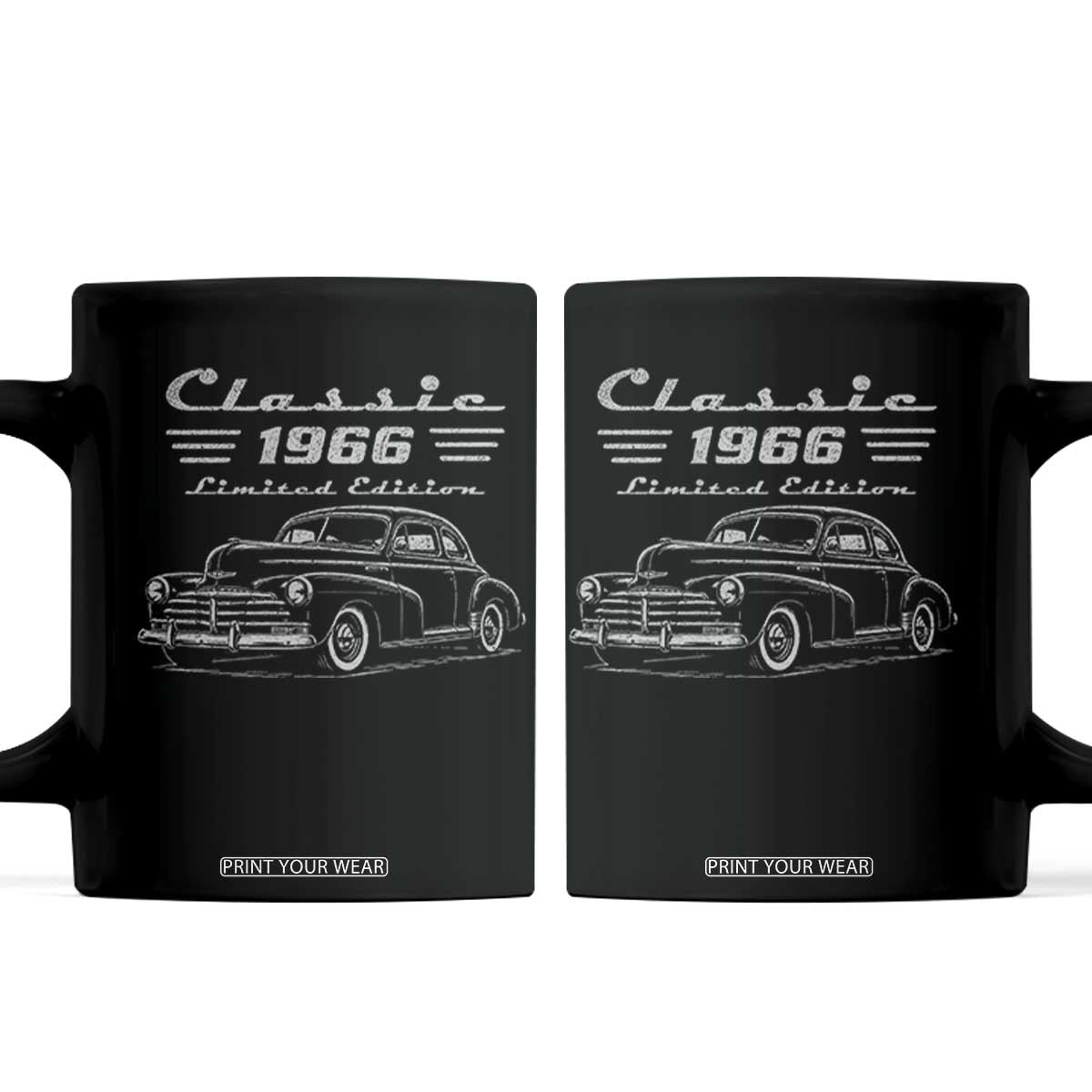 60th Birthday Coffee Mug Vintage Retro Car Classic 1966 60 Year Old Gift TS10 Black Print Your Wear