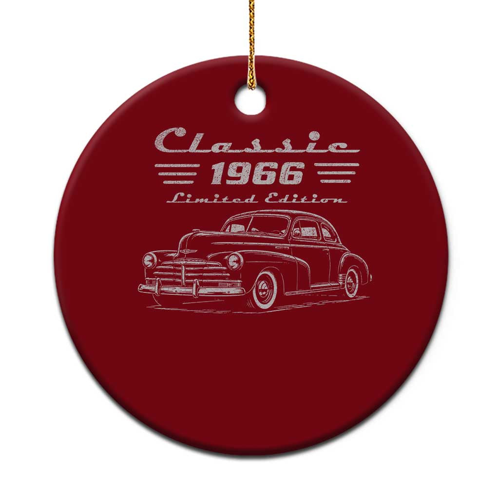 60th Birthday Ceramic Ornament Vintage Retro Car Classic 1966 60 Year Old Gift TS10 1pc Red Print Your Wear