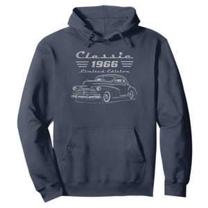 60th Birthday Hoodie Vintage Retro Car Classic 1966 60 Year Old Gift TS10 Navy Print Your Wear